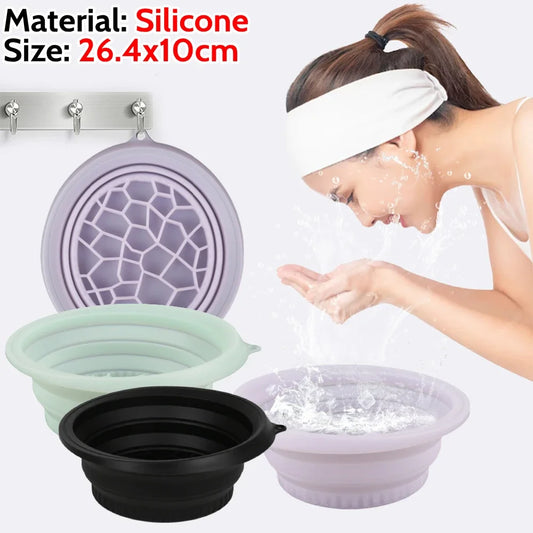 Silicone Facial Plunge Bowl with Built-In Icetray Collapsible Ice Water Face Cold Plunge Face Icebath at Home