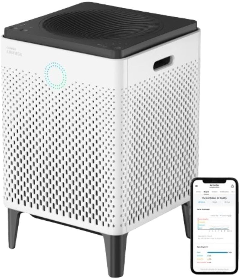 Coway AP-2015F Airmega 400 Smart Air Purifier - Powerful HEPA Filtration for Large Spaces (1,560 Sq. Ft.) - Advanced Smart Technology - Sleek White Design