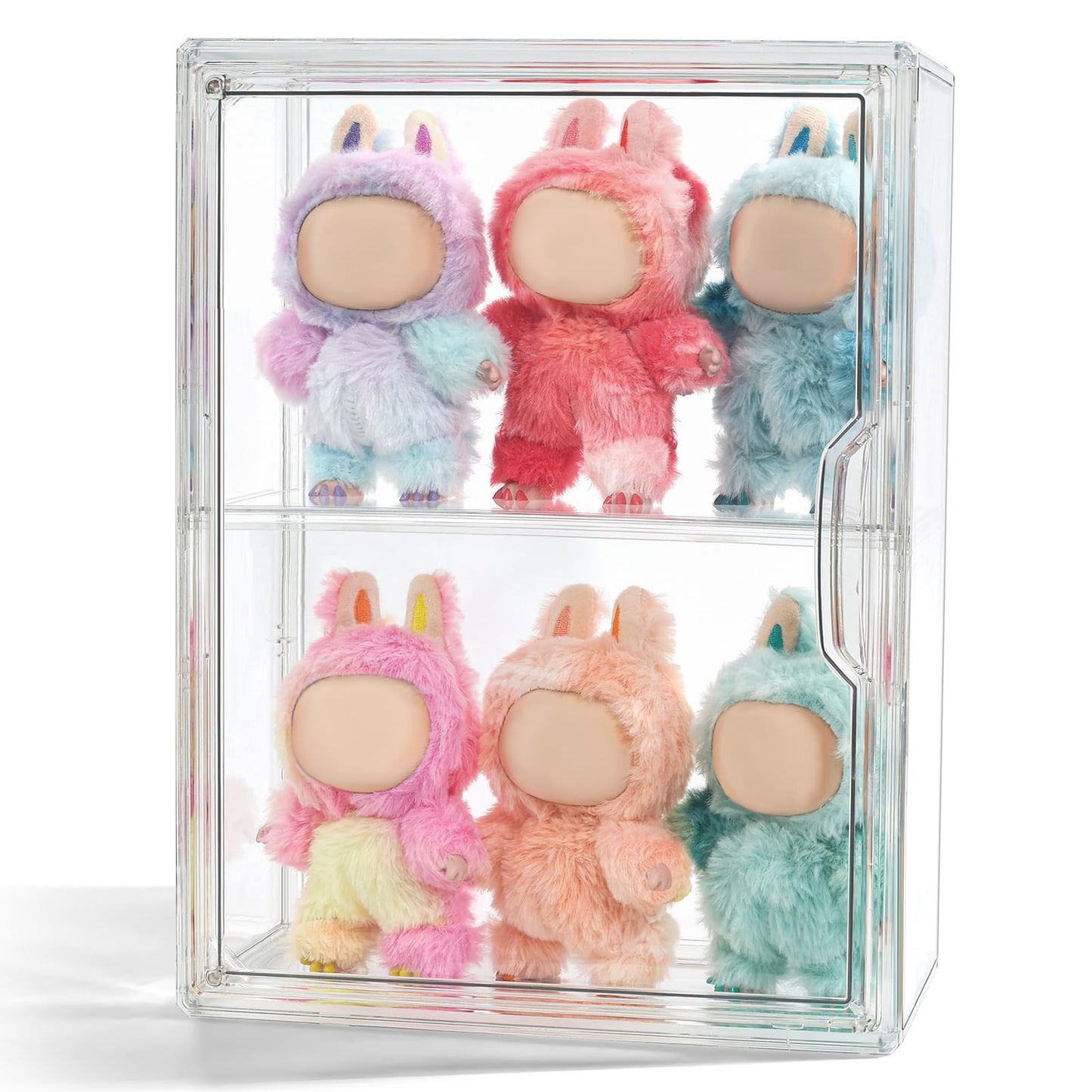 Clear Display Case for POP MART Labubu Doll, Acrylic Box Shelf, 1 Pack