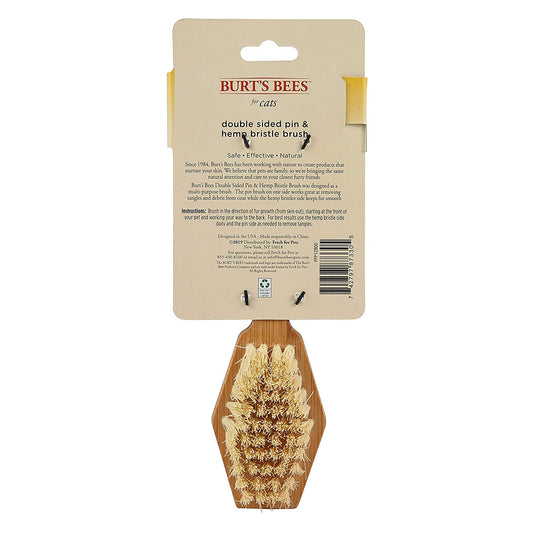 Burt's Bees Double-Sided Cat Grooming Brush - Effortlessly Remove Loose Fur & Prevent Matting!