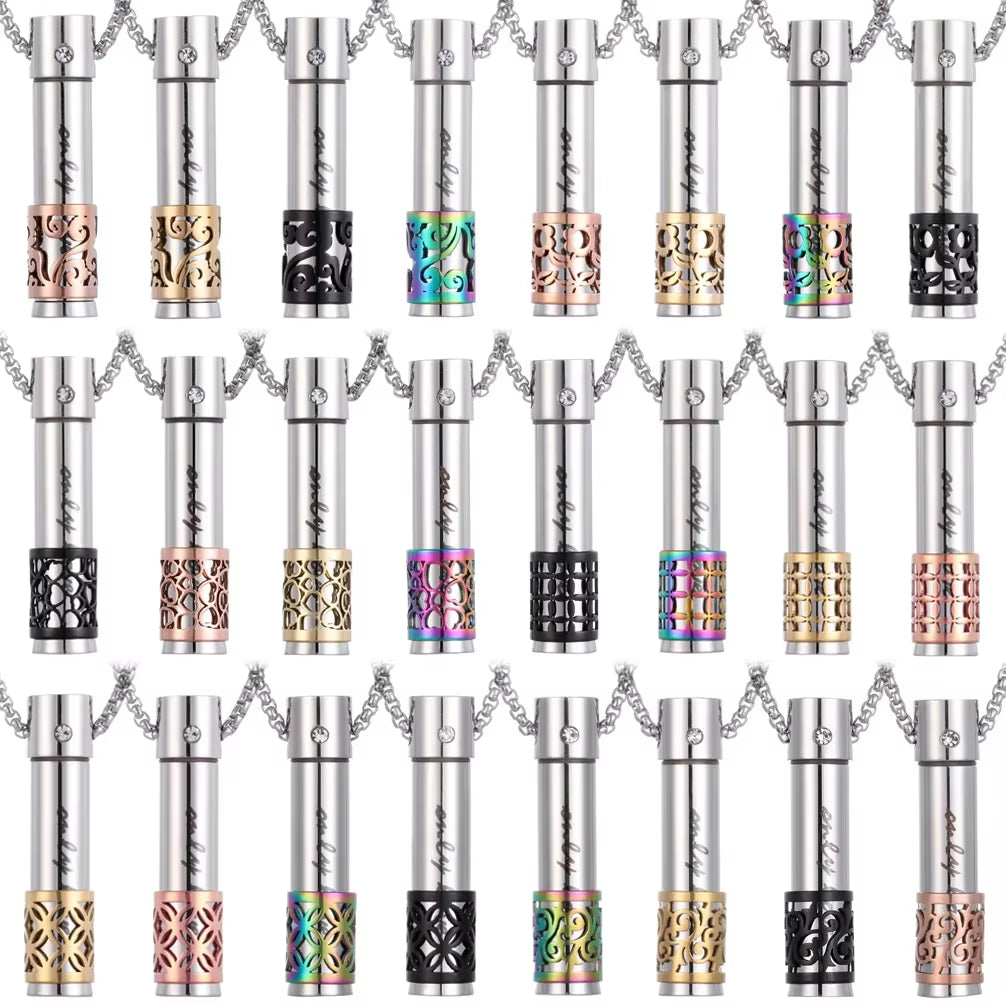 2024 New Aromatherapy Jewelry Necklaces Essential Oil Diffuser Necklace Stainless Steel Open Locket Aroma Scent Perfume Necklace