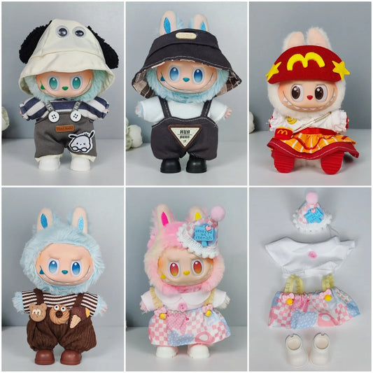 15-17Cm Labubu Clothes, Labubu Baby Outfits, Color-Matching Hoodies, Doll Accessories, Suit Sets for Labubu