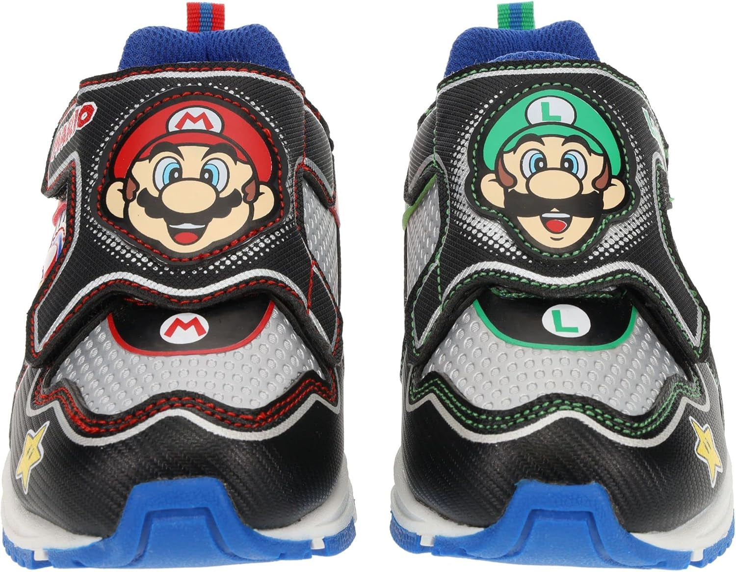 Light-Up SUPER MARIO Brothers Kids Tennis Shoes - Mario & Luigi Mix Match Sneakers for Sizes 11 to 3