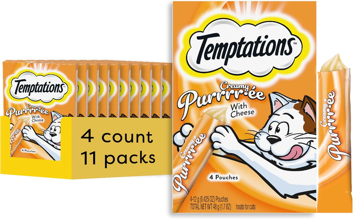 Indulge Your Cat with Temptations Creamy Salmon Puree Treats - 24 Squeezable & Lickable Tubes!