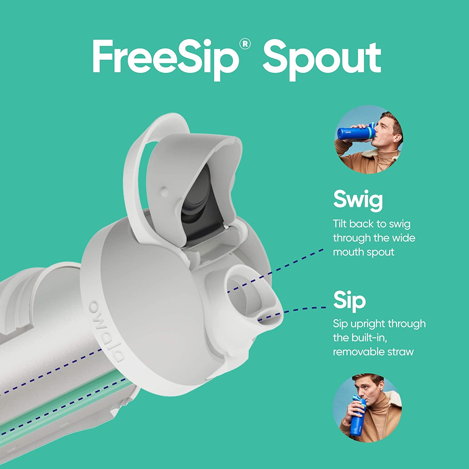 Owala Freesip 25 oz BPA-Free Tritan Water Bottle with Straw - Shy Marshmallow - Perfect for Travel and Sports!