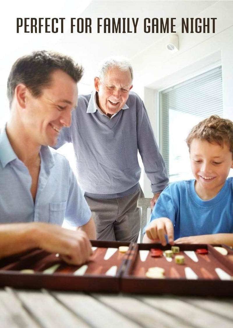 Ultimate Red Backgammon Set - Classic 2-Player Game with Strategy Guide for Family Fun & Parties!