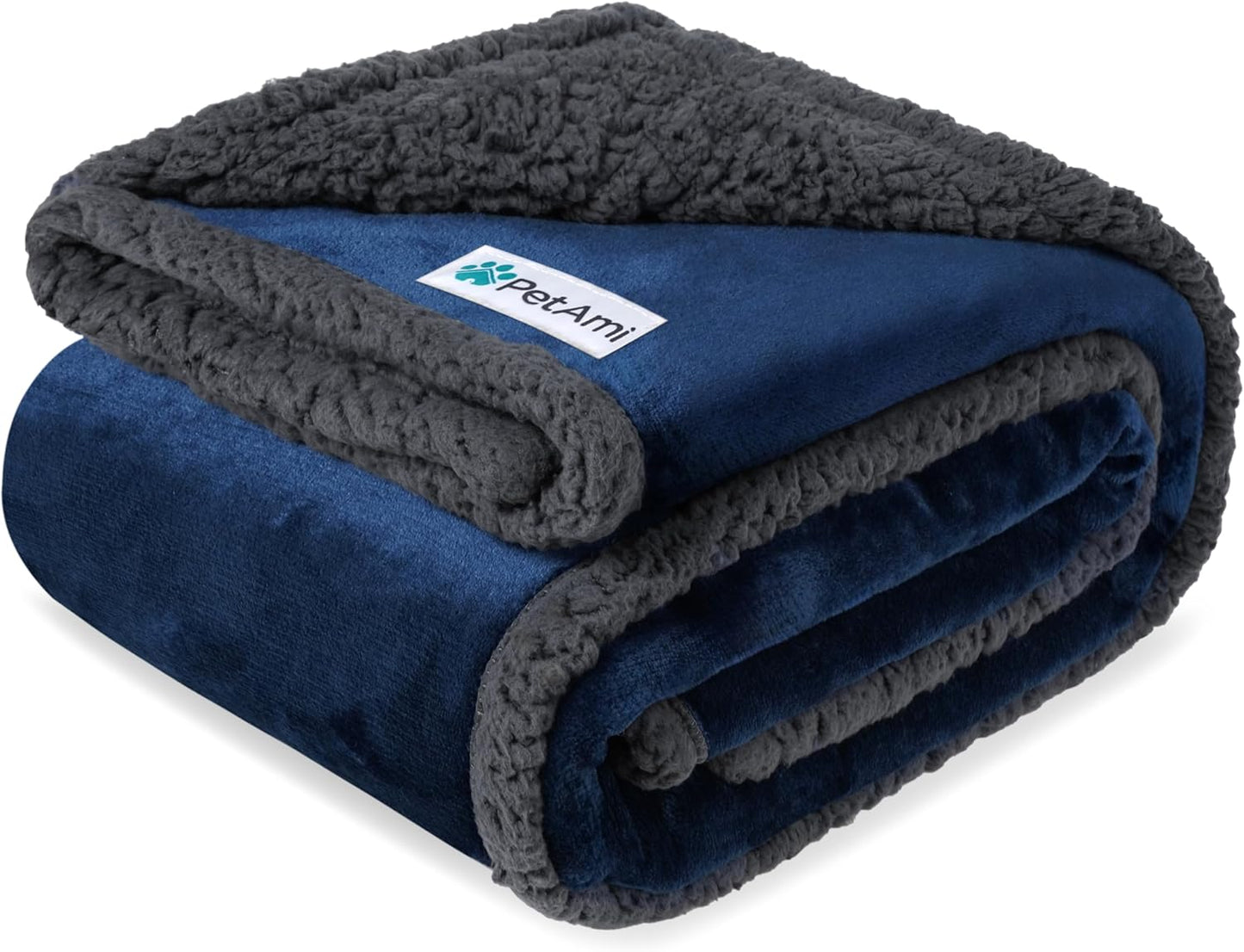 Petami Waterproof Dog Blanket - Reversible Sherpa Fleece Throw for Medium to Large Dogs & Cats - Leakproof Couch Cover, Soft & Washable 60x40 in Taupe