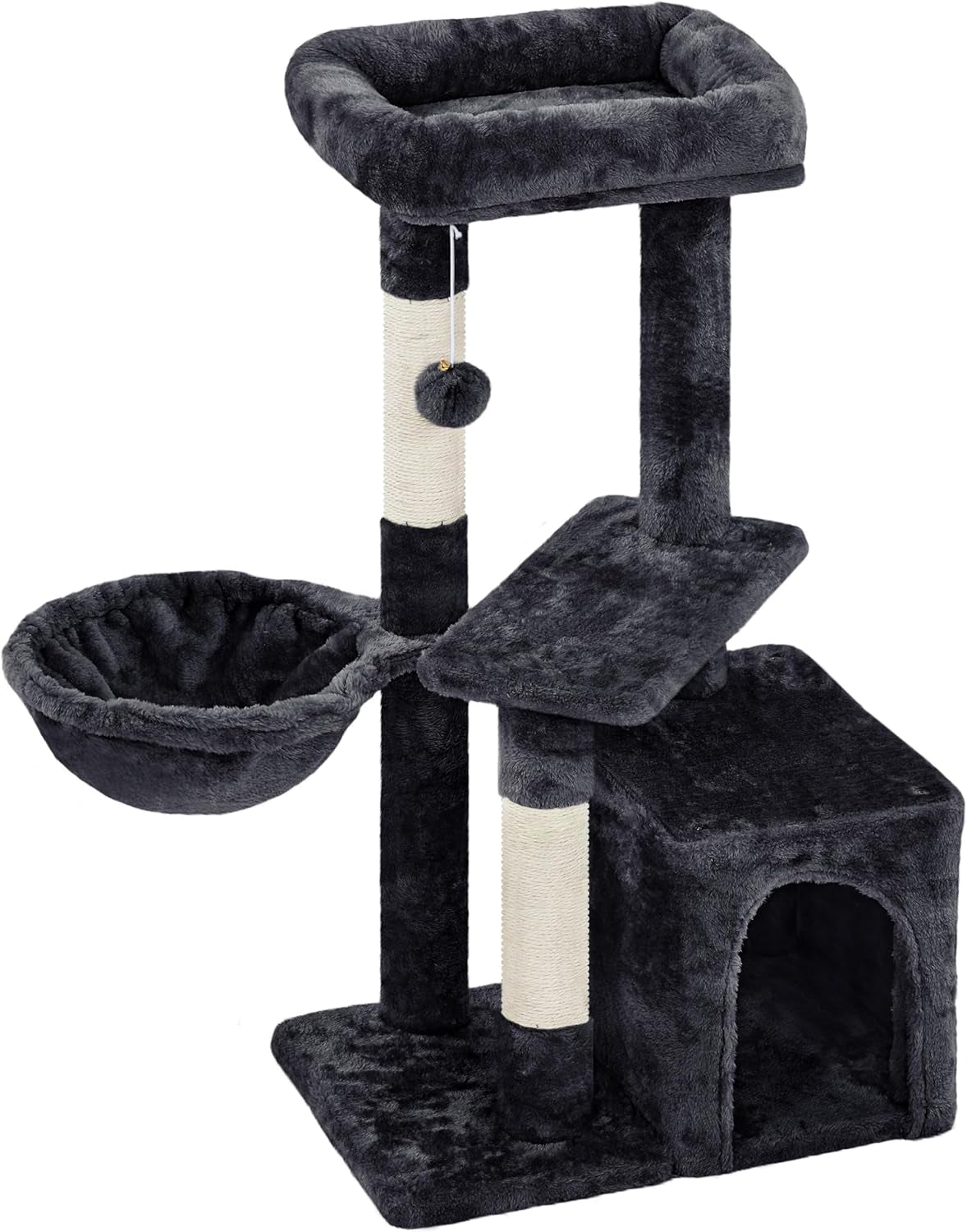 Topeakmart 34" Modern Cat Tree Tower - Ultimate Indoor Activity Center with Cozy Condo, Fluffy Nest, and Comfy Basket for Cats and Kittens