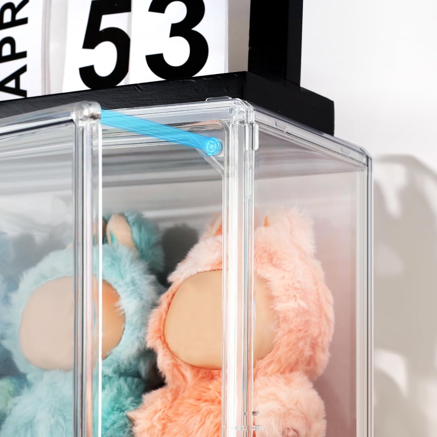Clear Display Case for POP MART Labubu Doll, Acrylic Box Shelf, 1 Pack