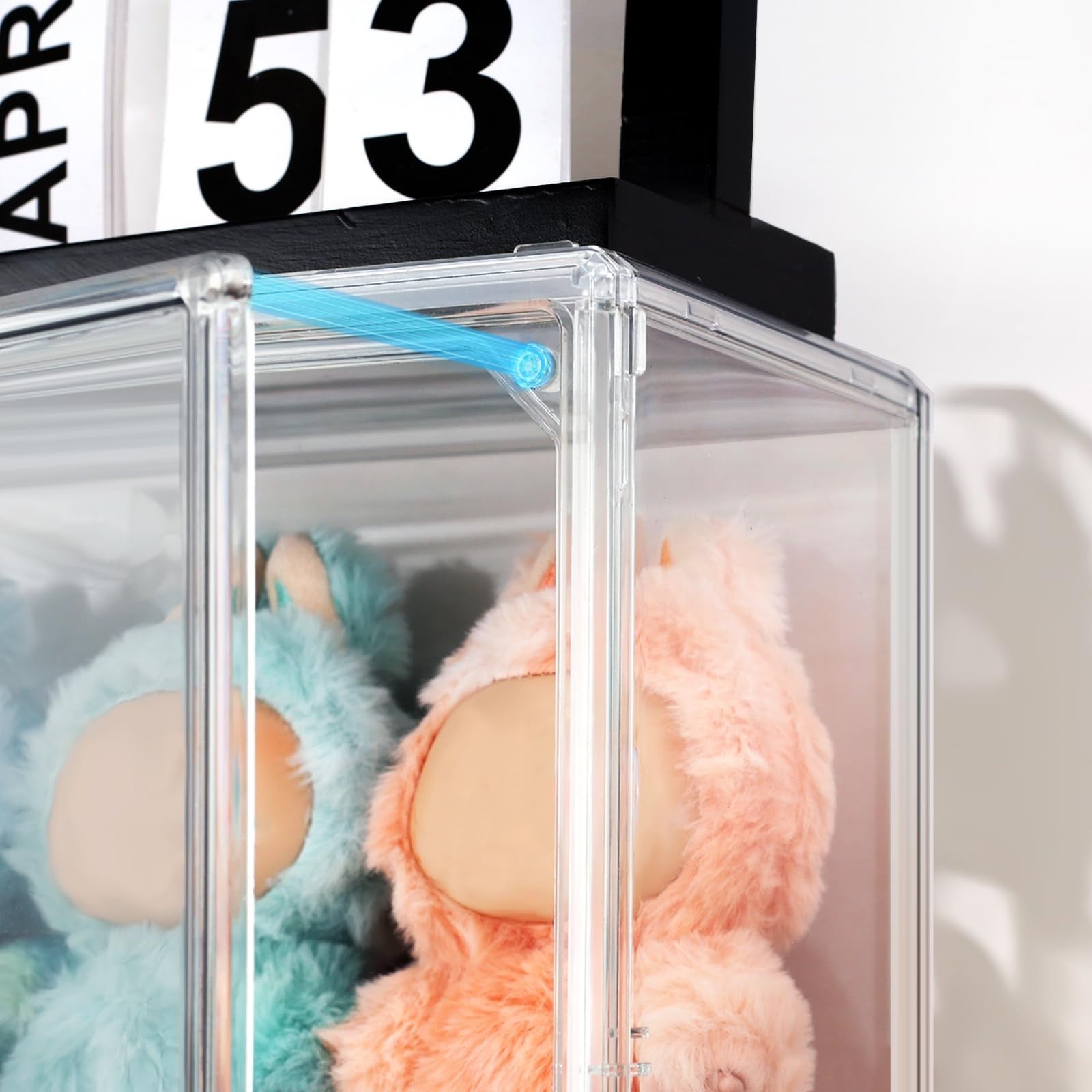 Clear Display Case for POP MART Labubu Doll, Acrylic Box Shelf, 1 Pack
