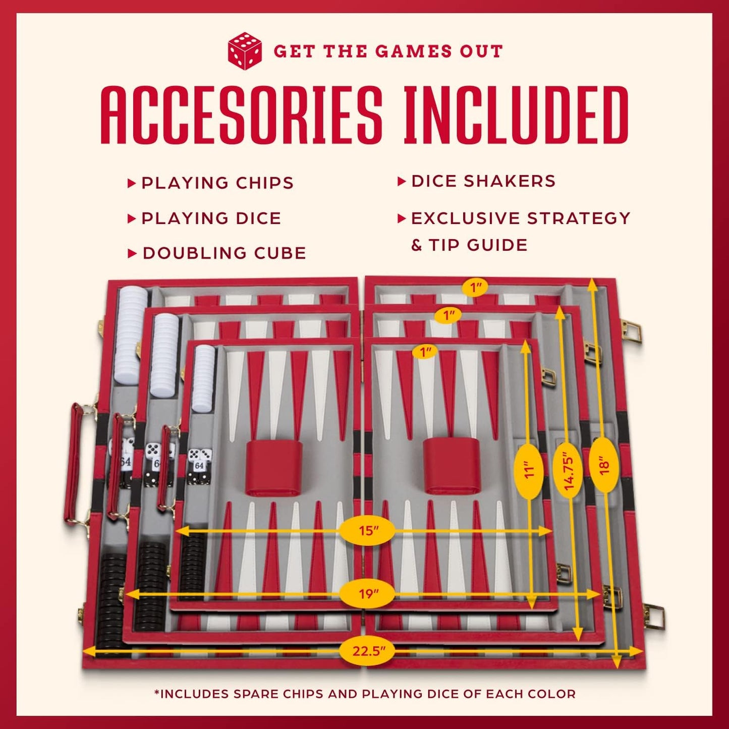 Ultimate Red Backgammon Set - Classic 2-Player Game with Strategy Guide for Family Fun & Parties!