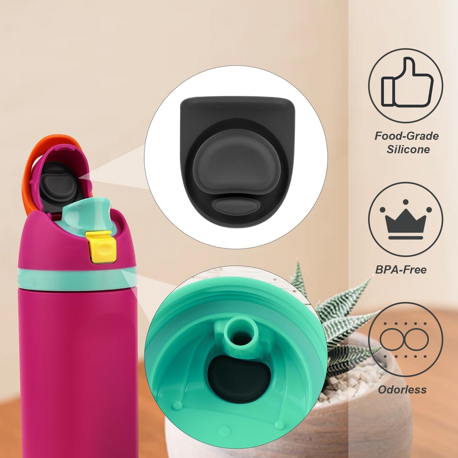 4Pcs Bottle Seal Ring & Replacement Stopper for Owala Freesip 24Oz 32Oz, Bpa-Fre