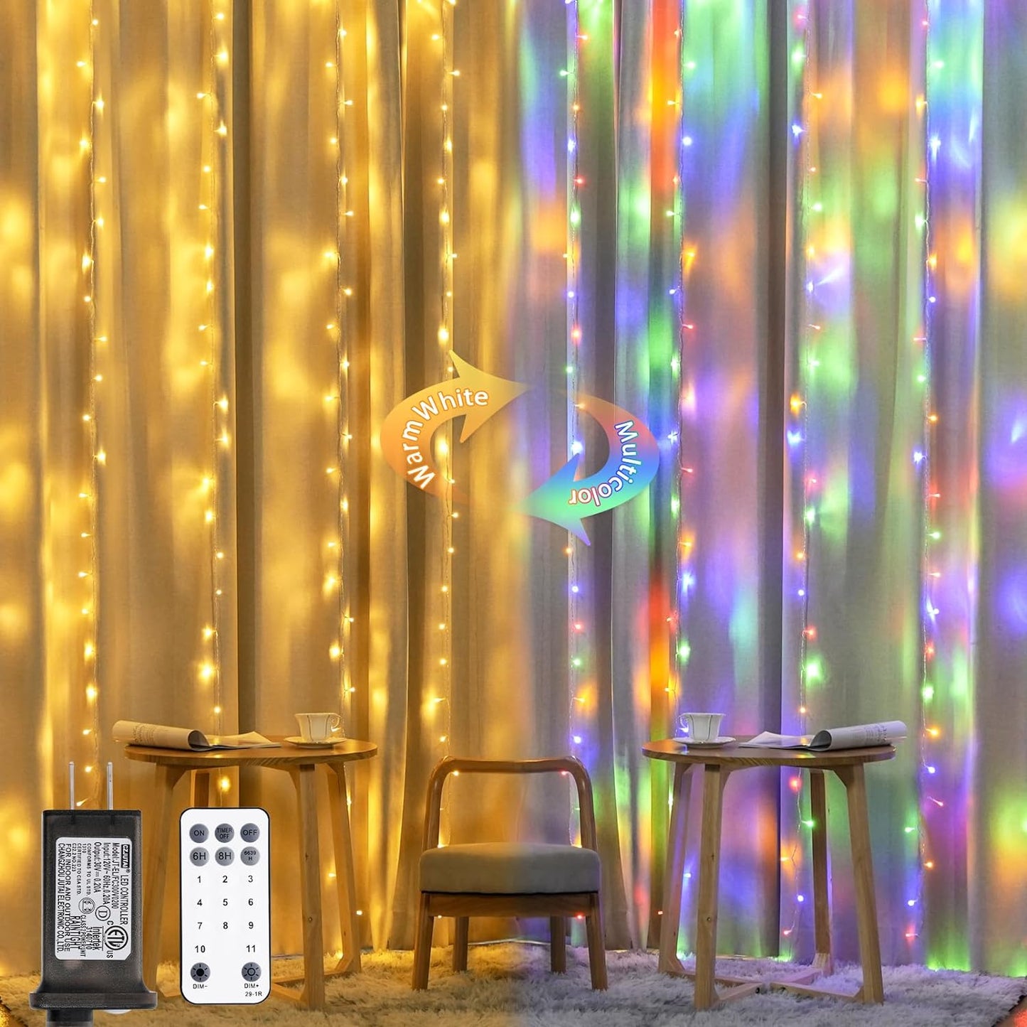 Enchanting JMEXSUSS 300 LED Pink Curtain Lights with Remote - 9.8x9.8FT Indoor String Lights for Bedroom, Party, and Holiday Decor - 8 Modes for Christmas and Valentine's Day Magic