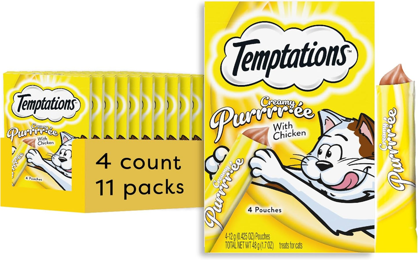 Indulge Your Cat with Temptations Creamy Salmon Puree Treats - 24 Squeezable & Lickable Tubes!