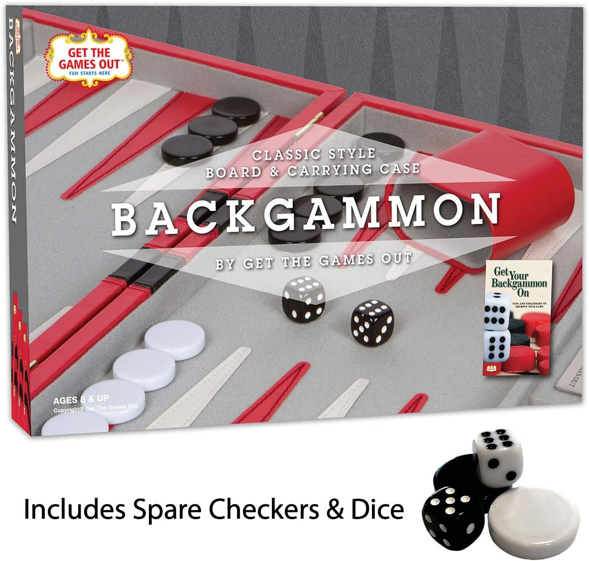 Ultimate Red Backgammon Set - Classic 2-Player Game with Strategy Guide for Family Fun & Parties!