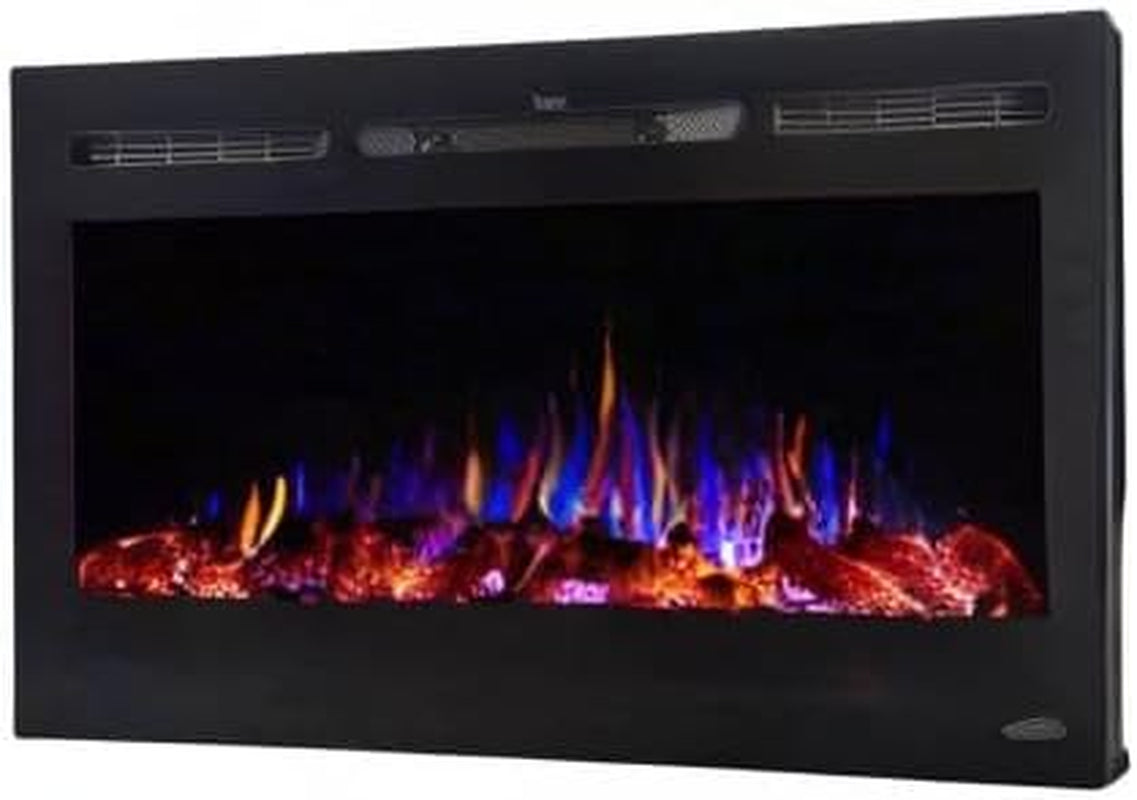 Touchstone Sideline 36" Smart Electric Fireplace - WiFi & Alexa Enabled with 30 Ember/Flame Colors, 1,500W Heater, and Customizable Log & Crystal Hearth Options