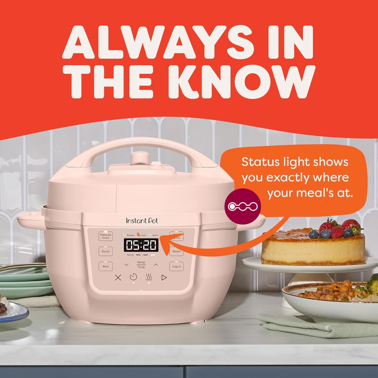 Instant Pot RIO Mini 4QT 7-in-1 Multi-Cooker - Pressure Cook, Slow Cook, Sauté, Steam, Rice Maker, Yogurt & Warmer in Elegant Rosewater Finish