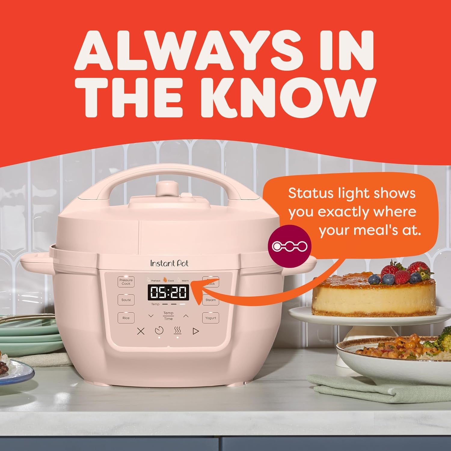 Instant Pot RIO Mini 4QT 7-in-1 Multi-Cooker - Pressure Cook, Slow Cook, Sauté, Steam, Rice Maker, Yogurt & Warmer in Elegant Rosewater Finish