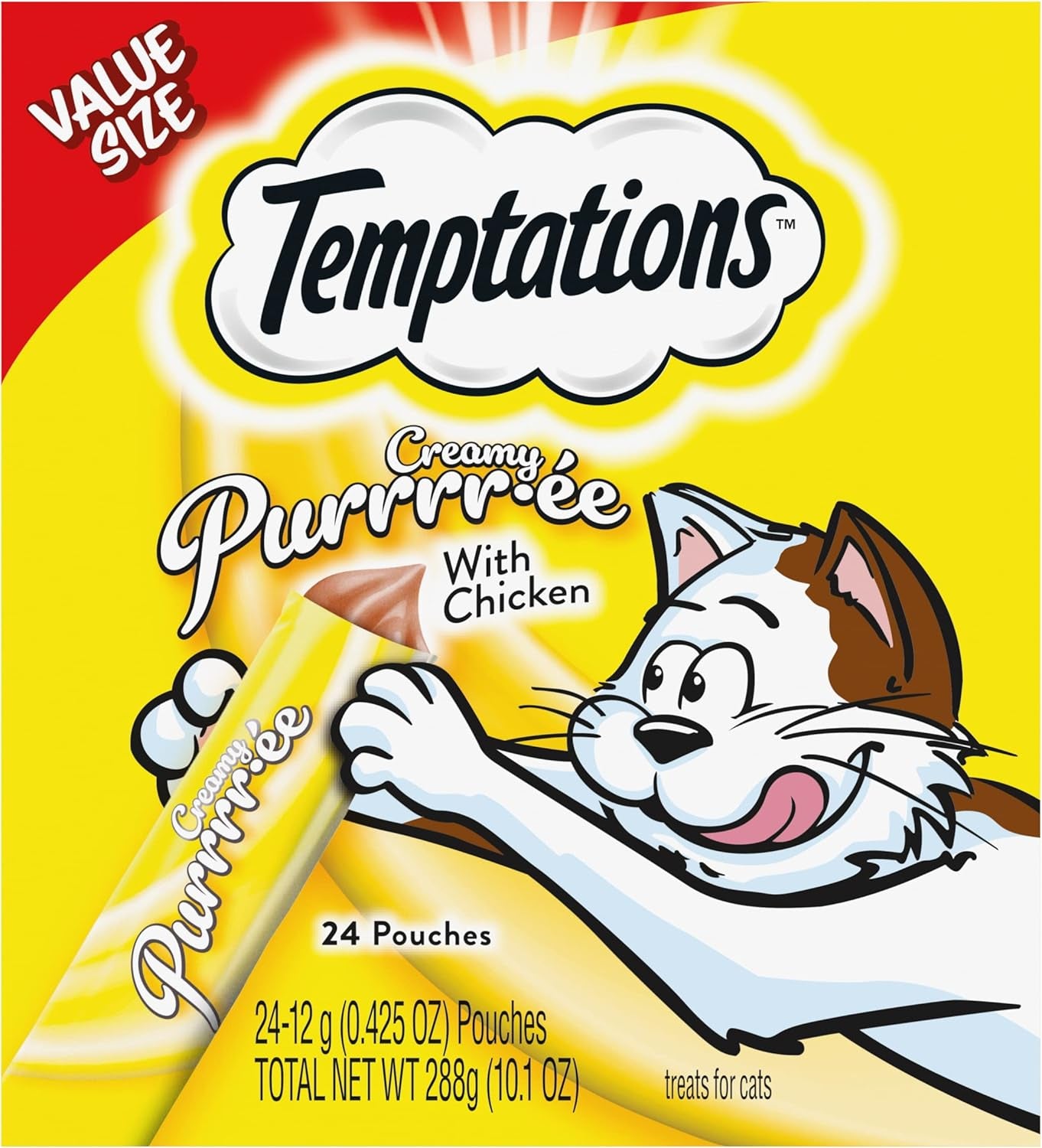 Indulge Your Cat with Temptations Creamy Salmon Puree Treats - 24 Squeezable & Lickable Tubes!
