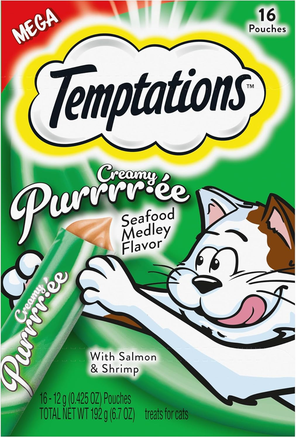 Indulge Your Cat with Temptations Creamy Salmon Puree Treats - 24 Squeezable & Lickable Tubes!