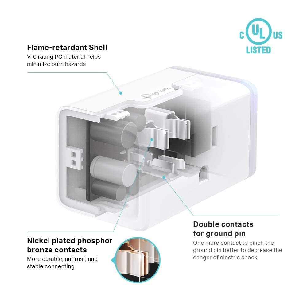 Kasa Smart Plug Mini - Energy Monitoring Wi-Fi Outlet, Works with Alexa & Google Home, Easy Setup, No Hub Needed (KP115) - White