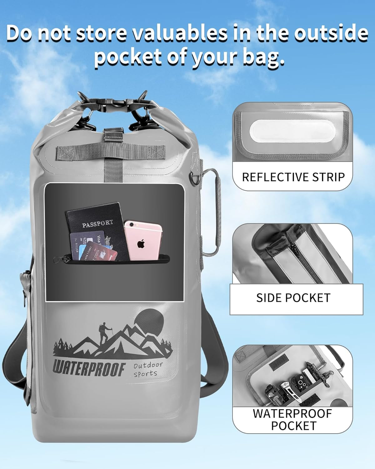 IDRYBAG Waterproof Floating Dry Bag Backpack - 20L/30L/40L Options for Men, Perfect for Outdoor Adventures!