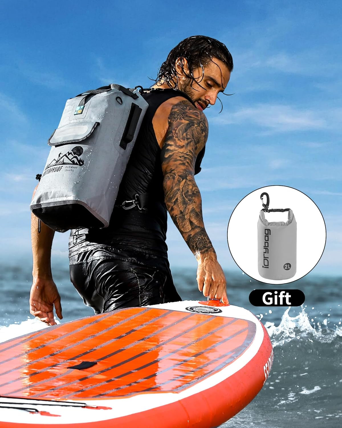 IDRYBAG Waterproof Floating Dry Bag Backpack - 20L/30L/40L Options for Men, Perfect for Outdoor Adventures!