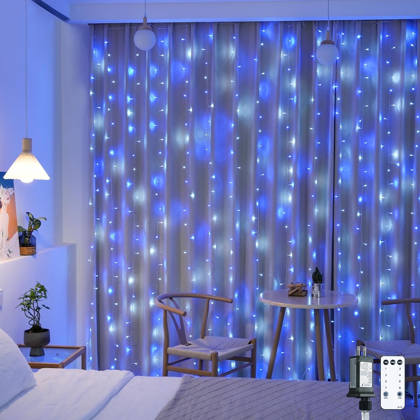 Enchanting JMEXSUSS 300 LED Pink Curtain Lights with Remote - 9.8x9.8FT Indoor String Lights for Bedroom, Party, and Holiday Decor - 8 Modes for Christmas and Valentine's Day Magic