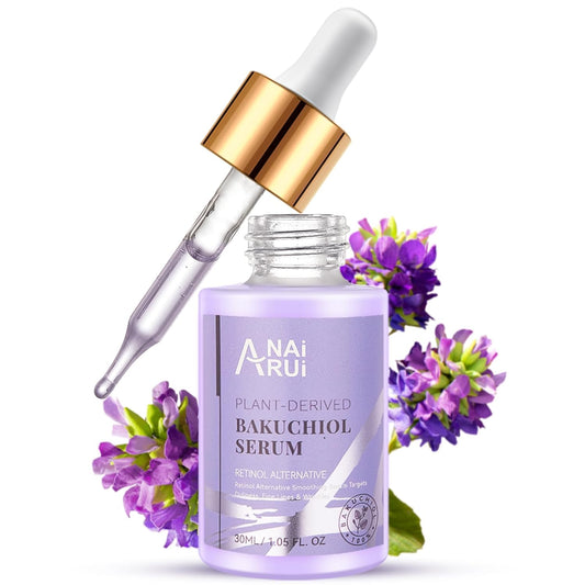 ANAI RUI Bakuchiol Face Serum - Anti-Aging & Wrinkle Solution with Hyaluronic Acid & Peptides for Sensitive Skin, 1 Fl. Oz