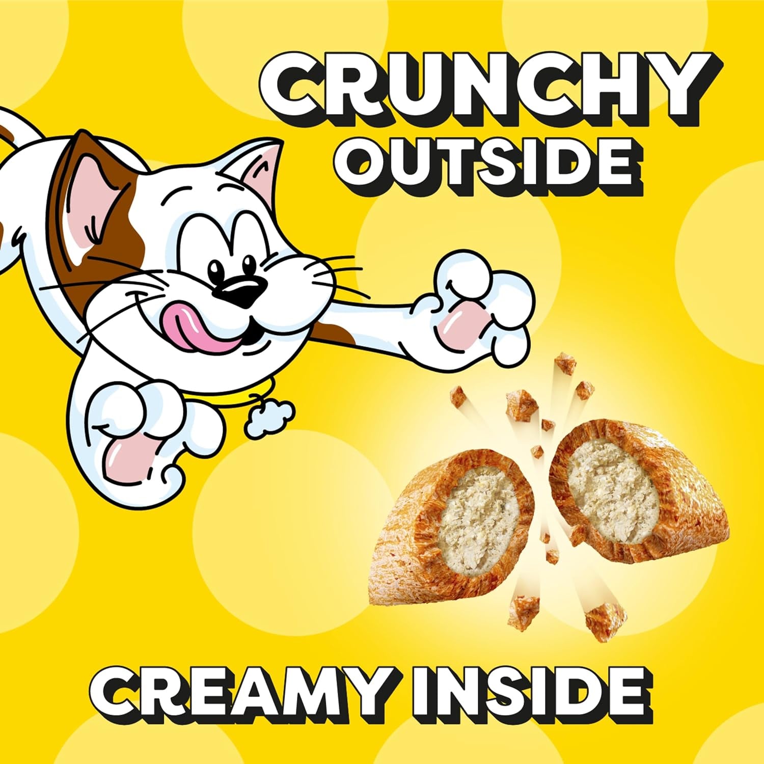 Temptations Jumbo Stuff Cat Treats - Savory Salmon Flavor, 5.3 Oz Pouch (Pack of 10) - Irresistibly Crunchy & Soft!