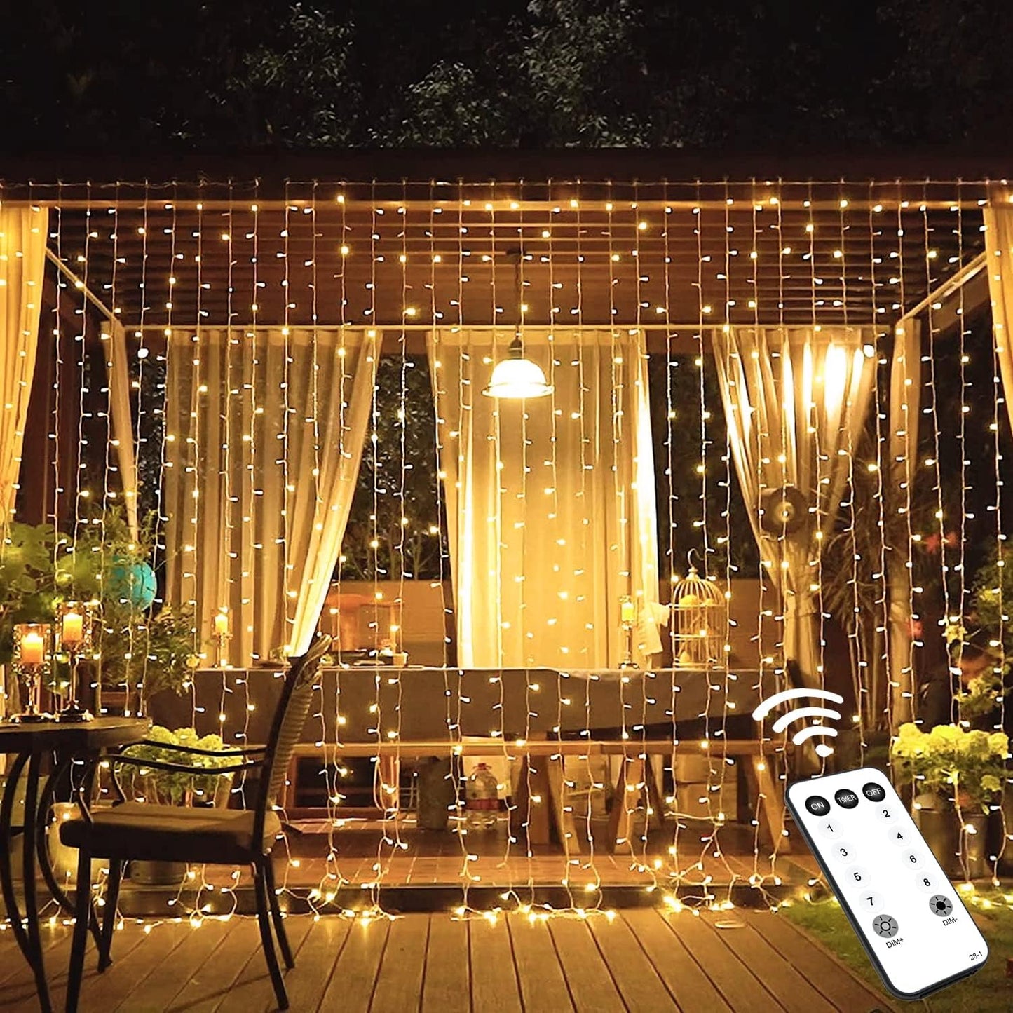 Enchanting JMEXSUSS 300 LED Pink Curtain Lights with Remote - 9.8x9.8FT Indoor String Lights for Bedroom, Party, and Holiday Decor - 8 Modes for Christmas and Valentine's Day Magic