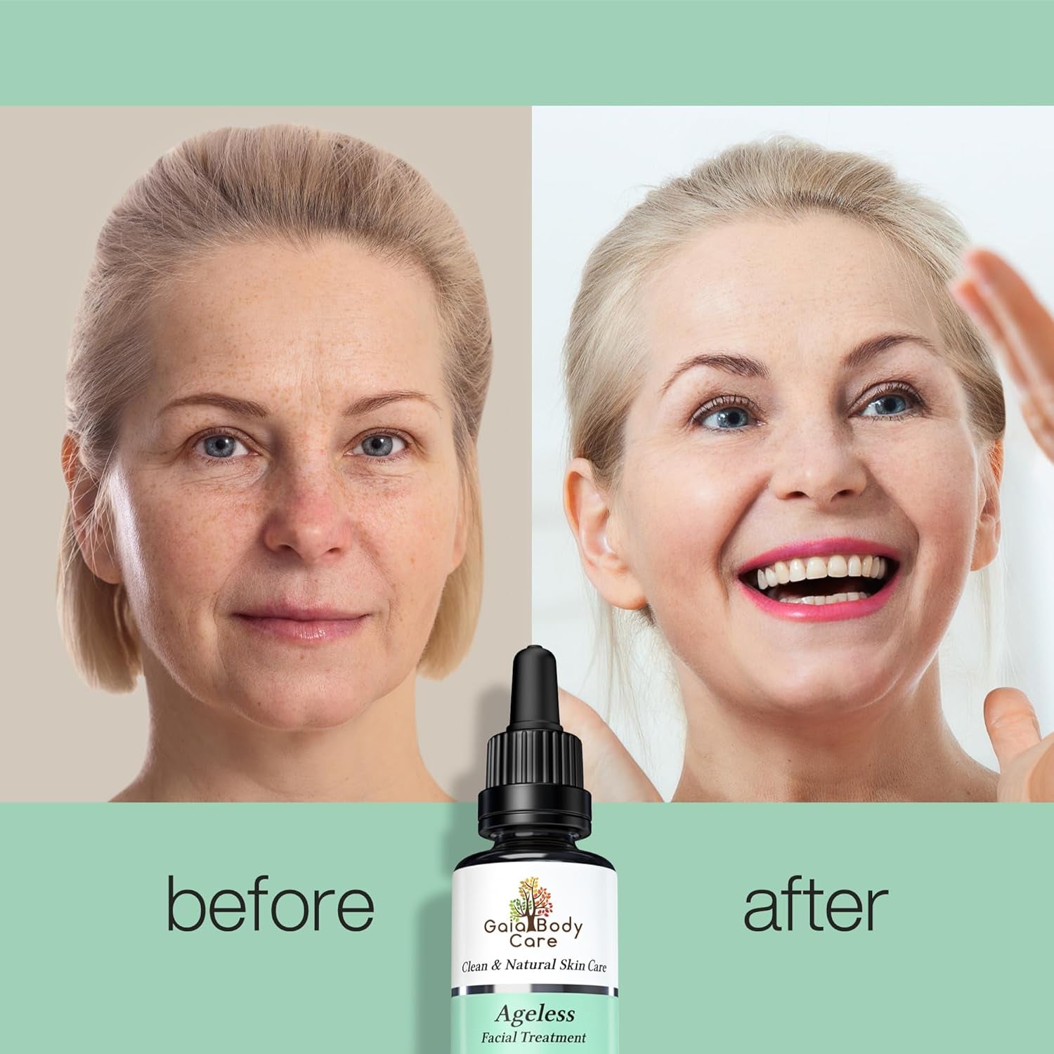 Gaia Body Care Organic Bakuchiol Oil - Anti-Aging, Anti-Wrinkle Facial Oil for Smooth, Hydrated Skin - Natural Vegan Retinol Alternative (1Oz, Rose)