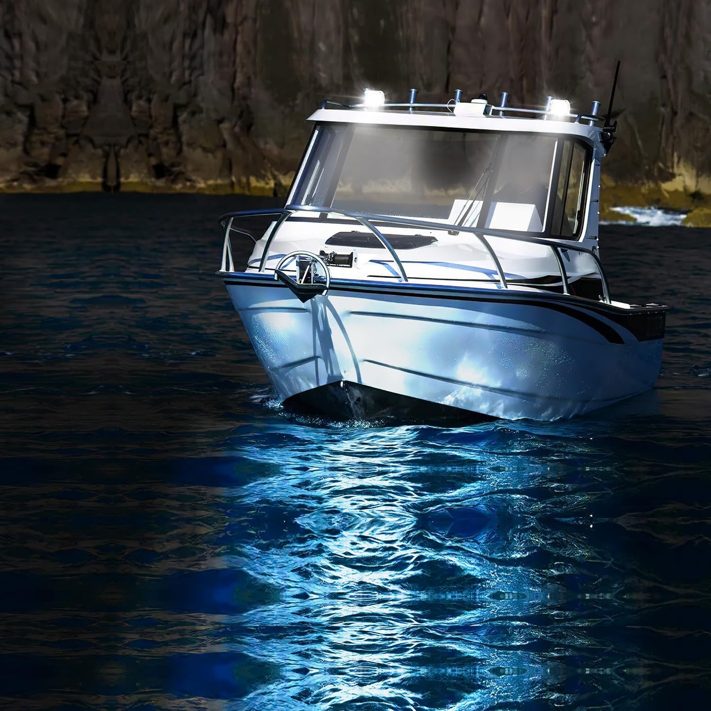 Nilight 4-Inch Marine LED Light Pods - 2PCS White Spot Flood Combo for Boats, Yachts, and Night Fishing