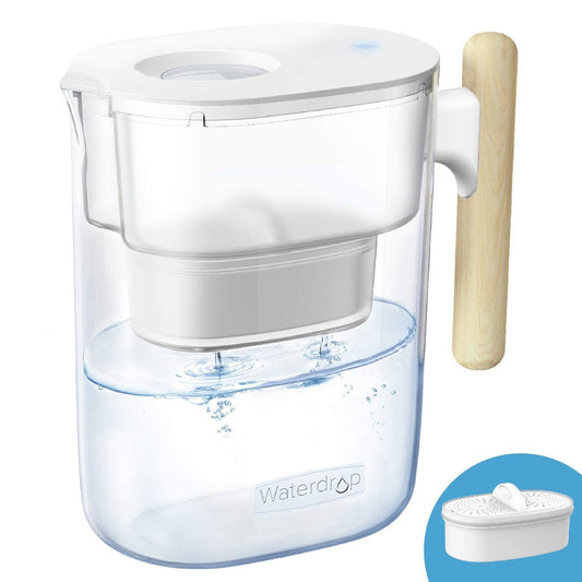 Waterdrop 10-Cup Water Filter Pitcher - Long-Life 200-Gallon Filter, NSF Certified, Reduces PFOA/PFOS, BPA Free