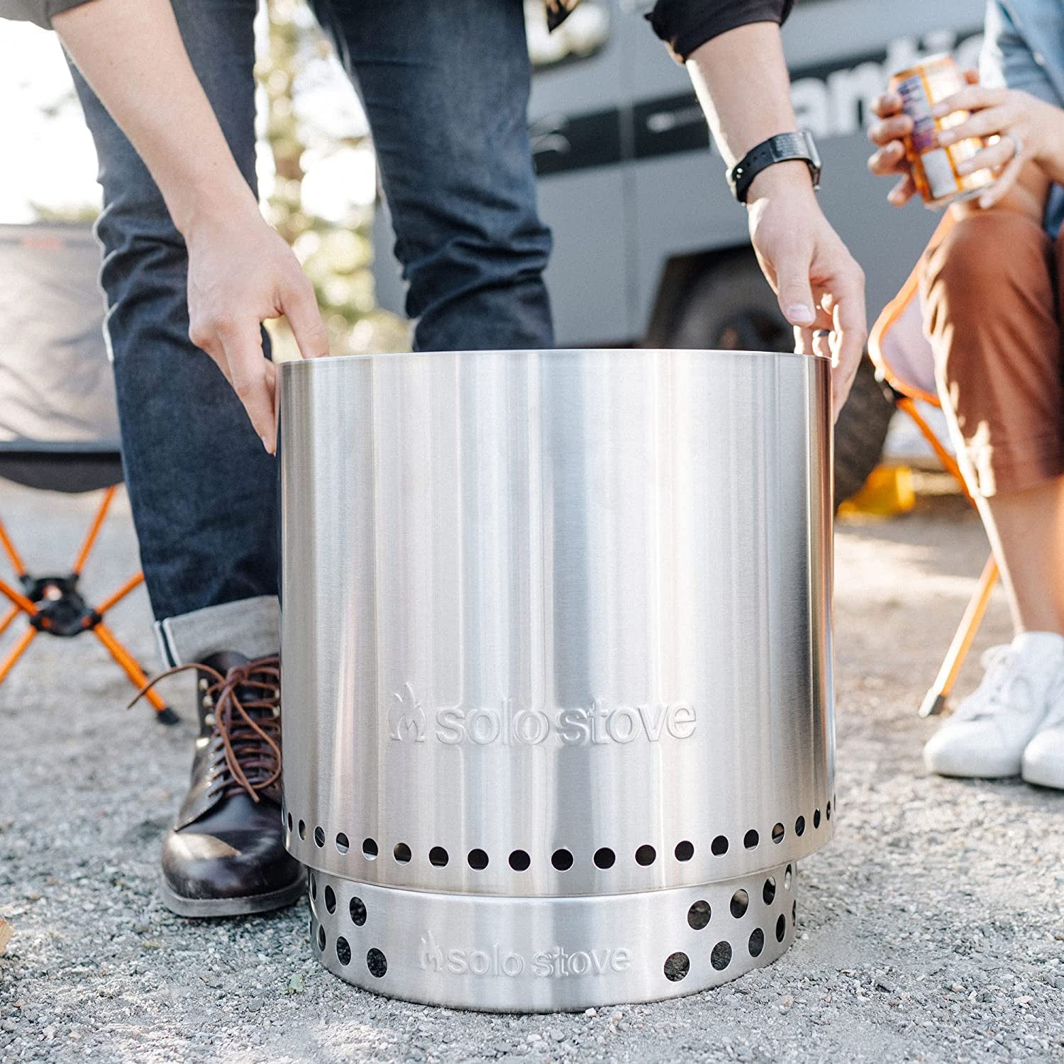Elevate Your Outdoor Experience with the Solo Stove Ranger Stand - Premium 304 Stainless Steel, Portable & Heat-Resistant Accessory for Safe Fire Pit Use on Decks and Camping