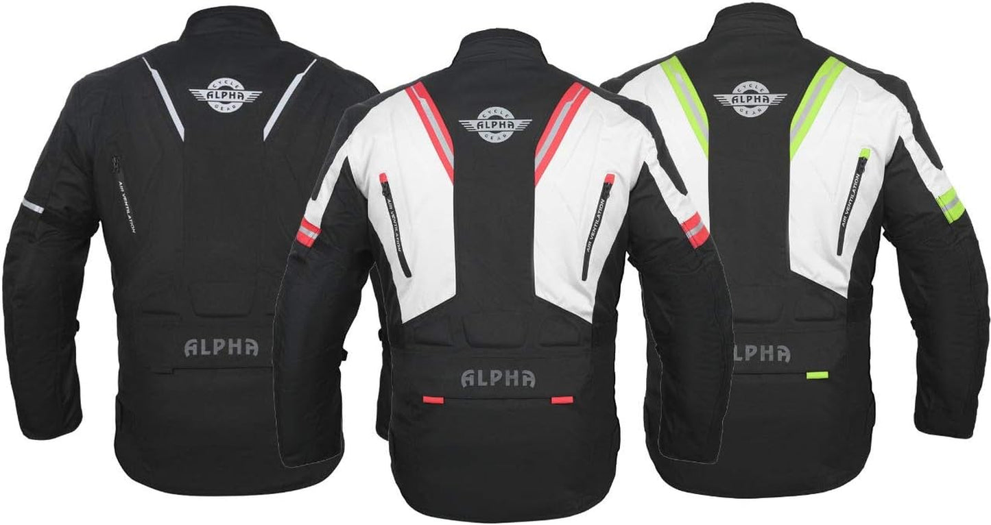 ACG Tahoe J106 Adventure Motorcycle Jacket - Stylish Black/Red, Size Medium