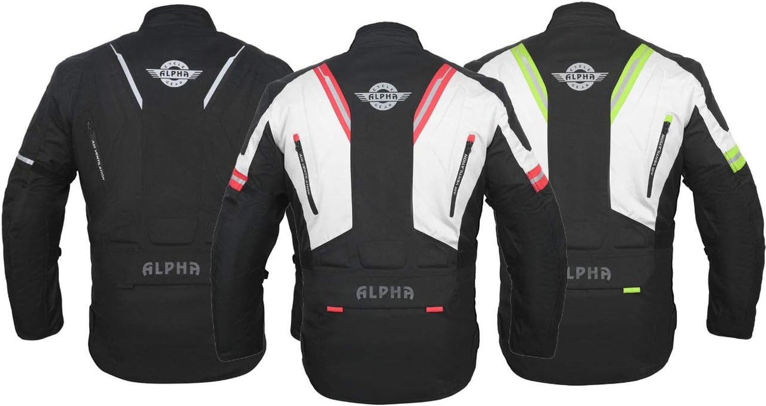 ACG Tahoe J106 Adventure Motorcycle Jacket - Stylish Black/Red, Size Medium