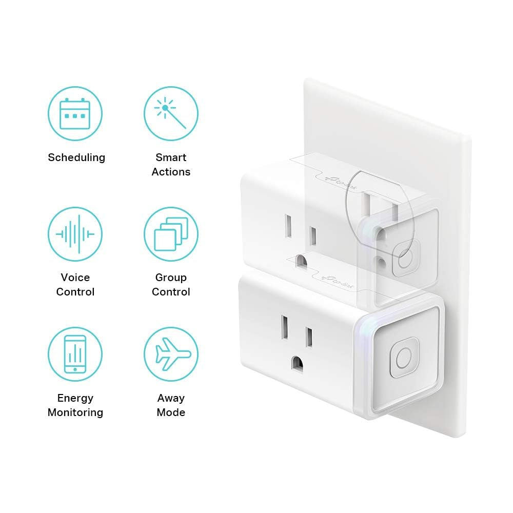 Kasa Smart Plug Mini - Energy Monitoring Wi-Fi Outlet, Works with Alexa & Google Home, Easy Setup, No Hub Needed (KP115) - White
