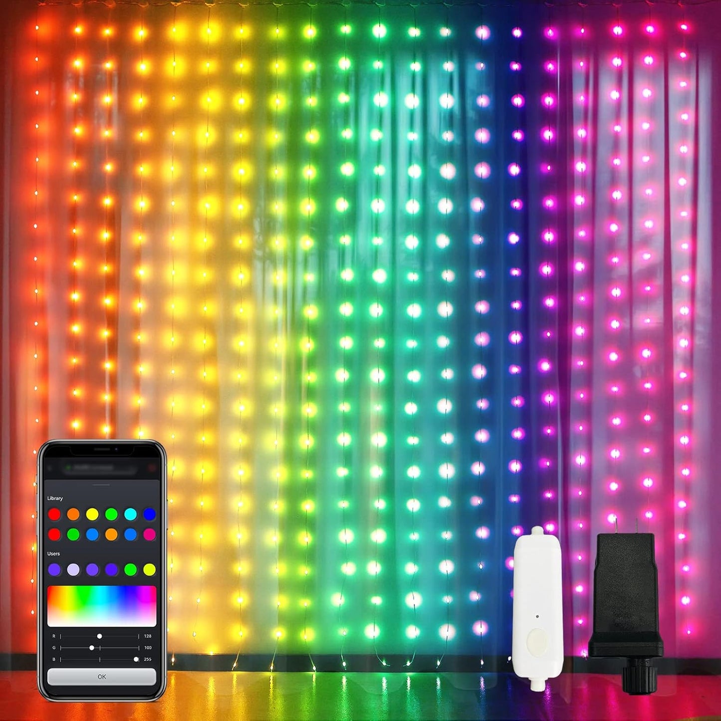 Enchanting JMEXSUSS 300 LED Pink Curtain Lights with Remote - 9.8x9.8FT Indoor String Lights for Bedroom, Party, and Holiday Decor - 8 Modes for Christmas and Valentine's Day Magic