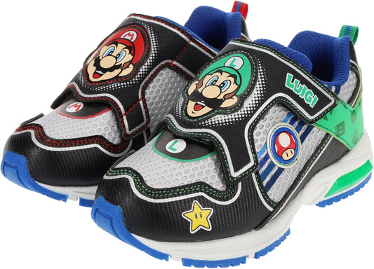 Light-Up SUPER MARIO Brothers Kids Tennis Shoes - Mario & Luigi Mix Match Sneakers for Sizes 11 to 3