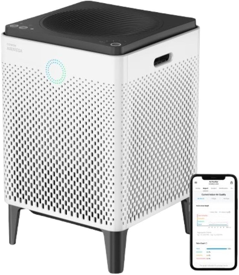Coway AP-2015F Airmega 400 Smart Air Purifier - Powerful HEPA Filtration for Large Spaces (1,560 Sq. Ft.) - Advanced Smart Technology - Sleek White Design