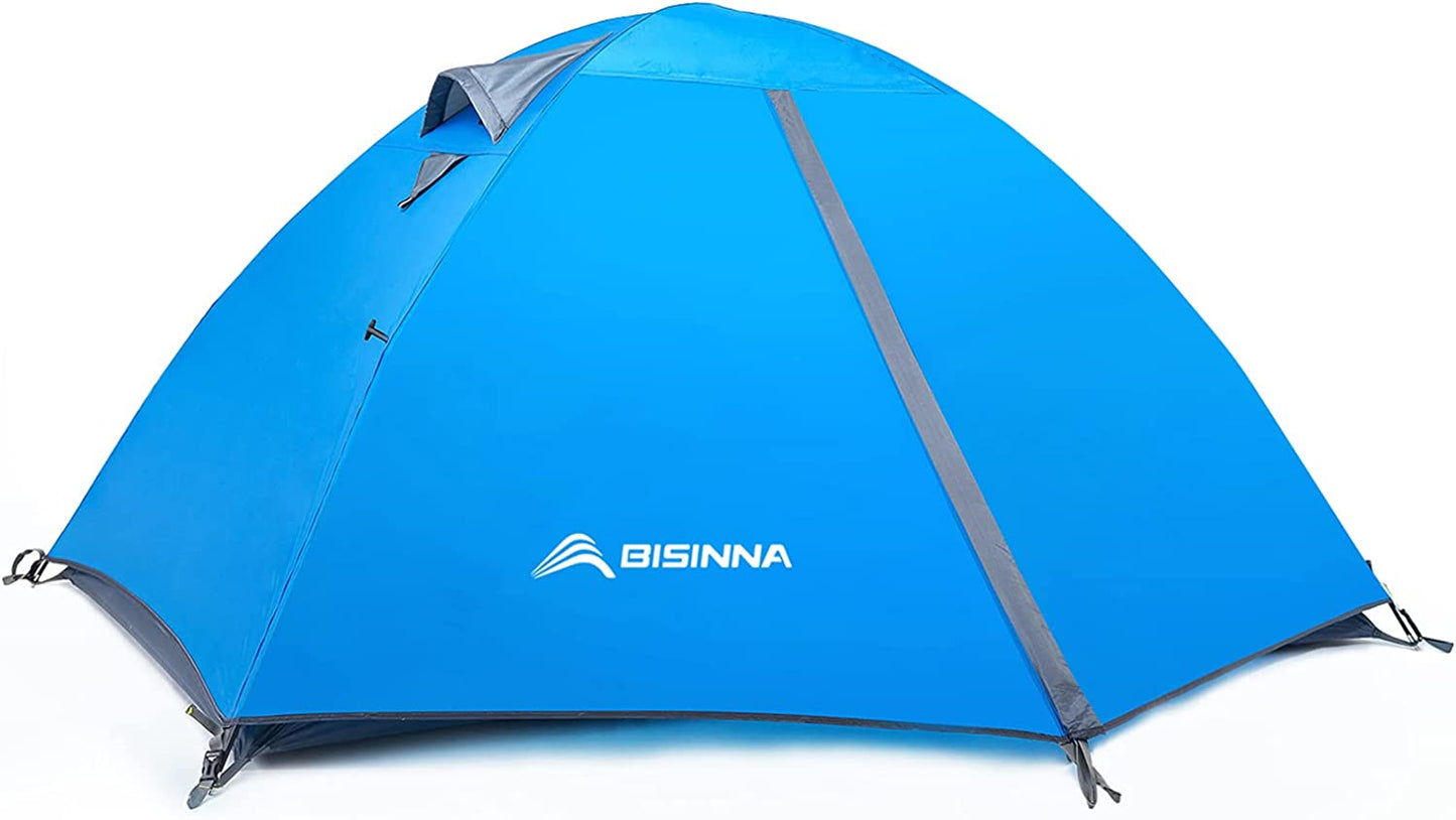 BISINNA Lightweight Waterproof Camping Tent for 2-4 People - Easy Setup Double Layer Outdoor Tent for Family Adventures, Hiking, and Travel