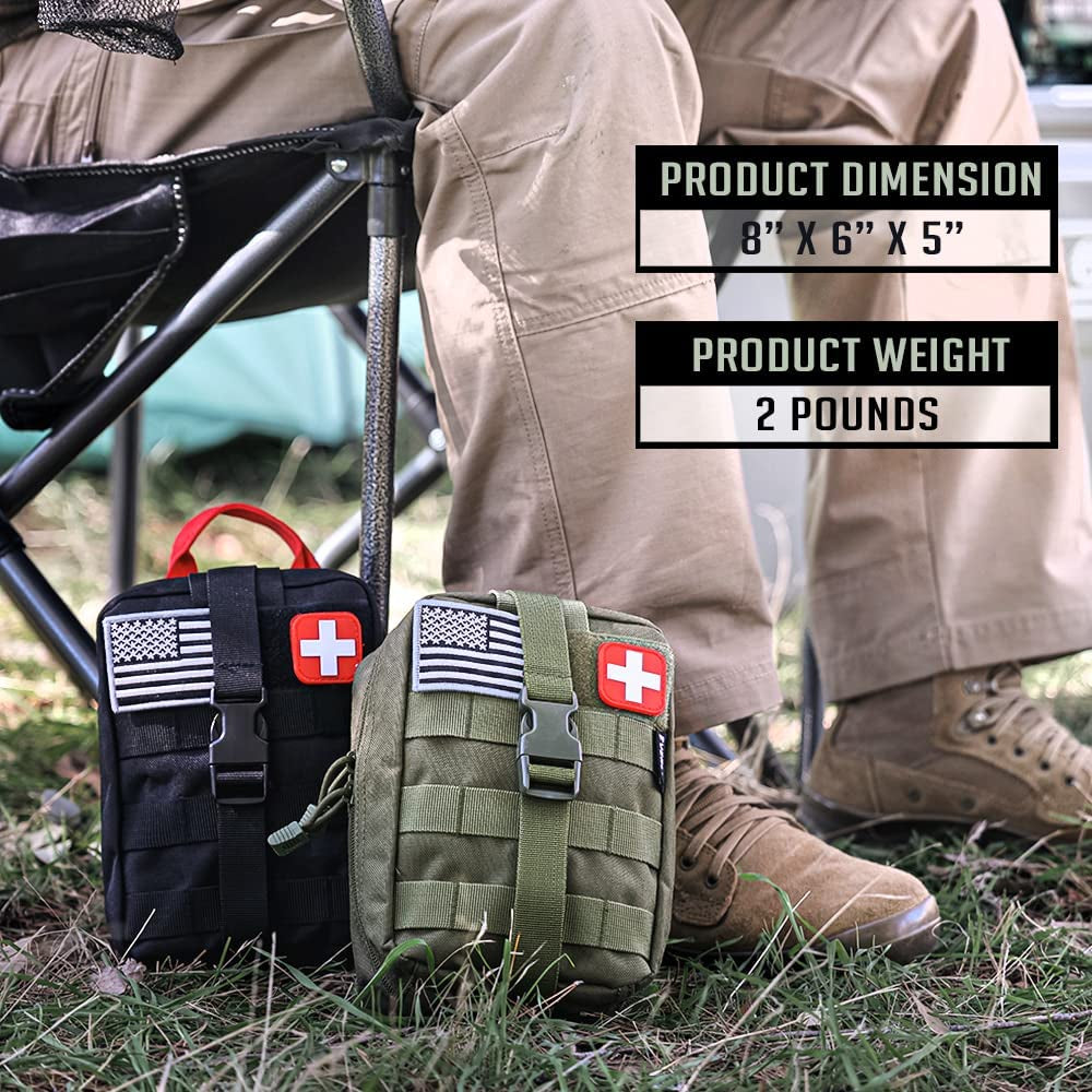 Ultimate 250-Piece Survival First Aid Kit - Complete IFAK Trauma Bag for Outdoor Adventures, Camping, Hiking, and Emergency Preparedness