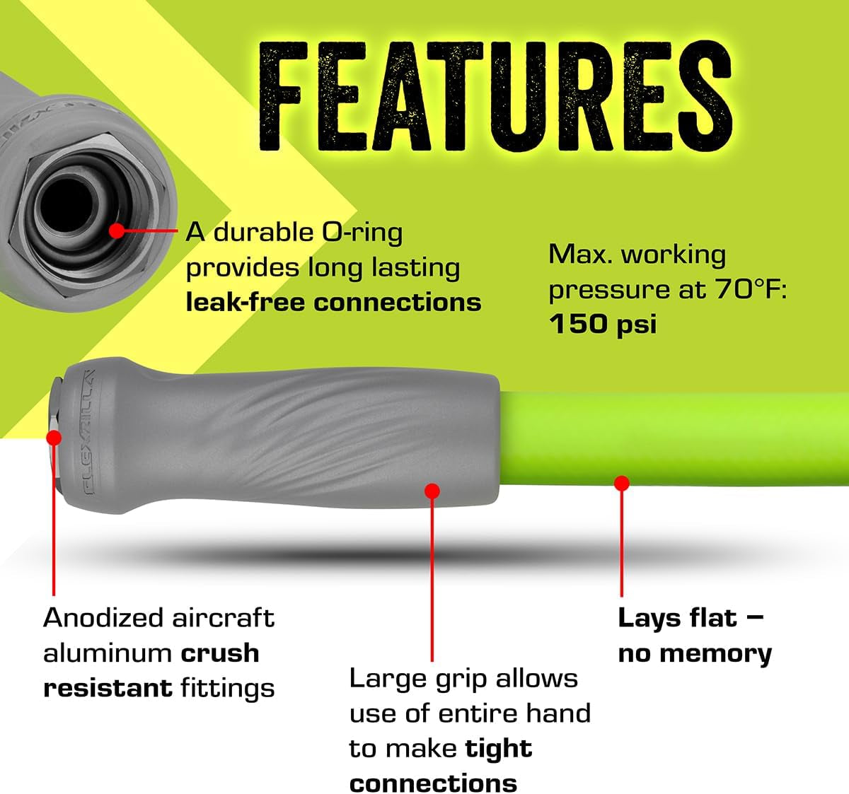 Flexzilla 75 Ft. Lightweight All-Weather Garden Hose with Swivelgrip - Durable, Flexible, Leak-Free Connections