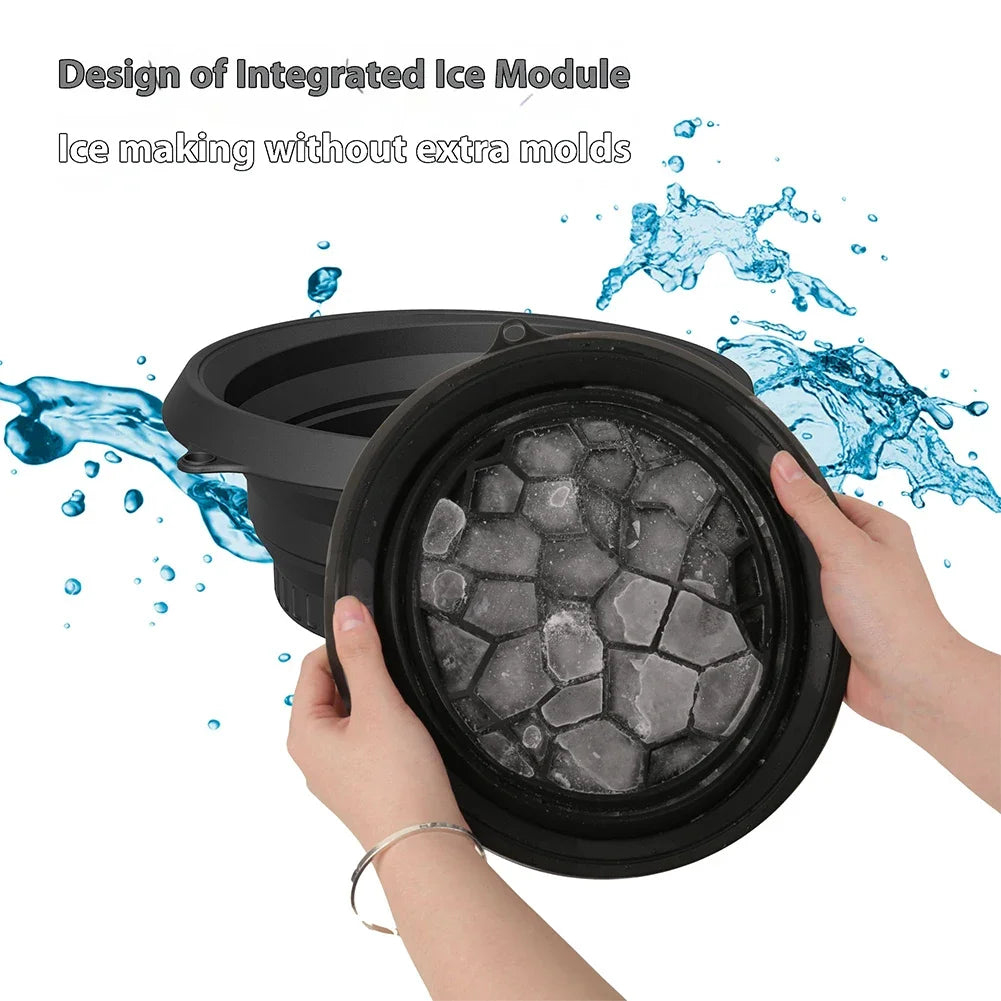 Silicone Facial Plunge Bowl with Built-In Icetray Collapsible Ice Water Face Cold Plunge Face Icebath at Home