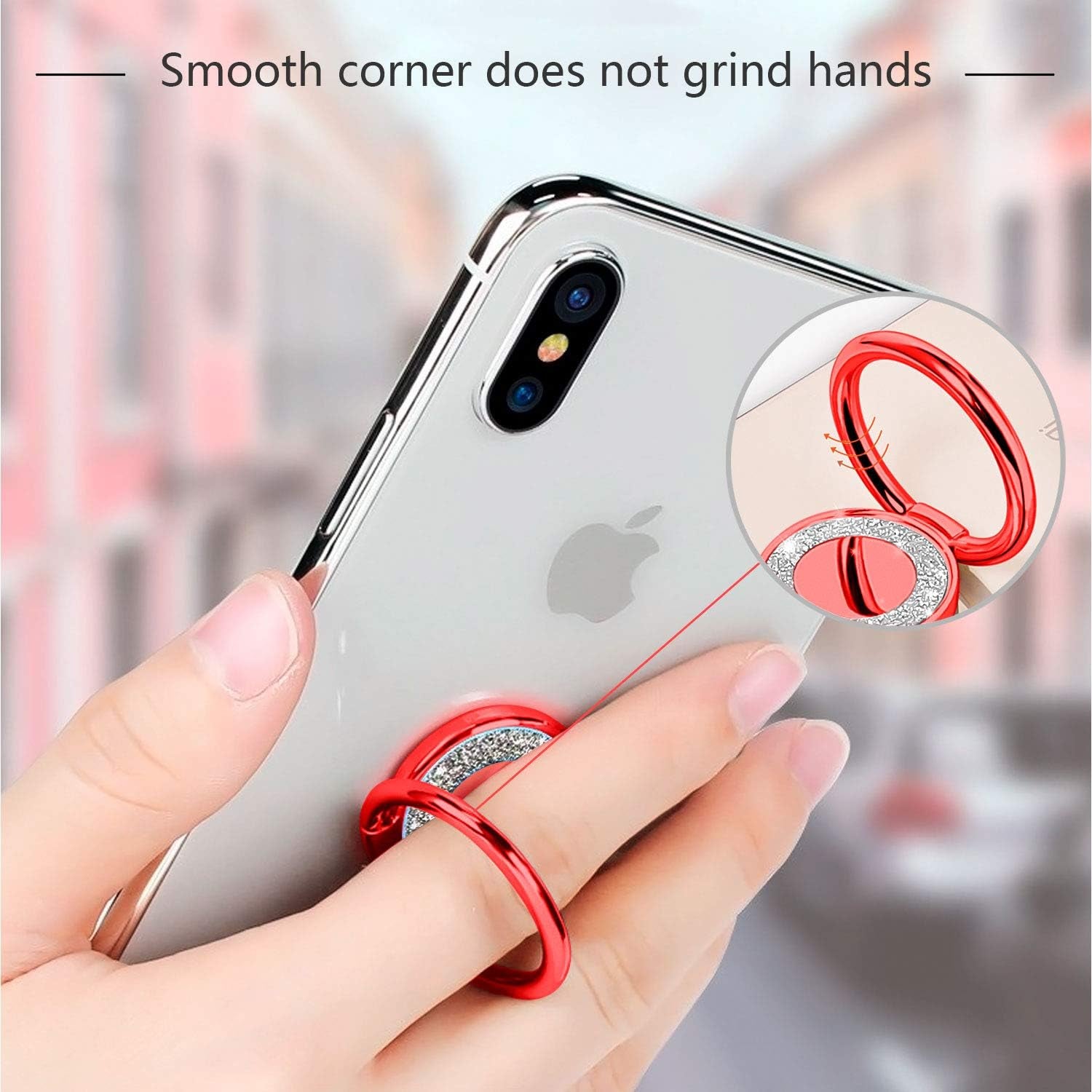 Red 360° Rotation Phone Ring Holder & Kickstand - Universal Smartphone Grip