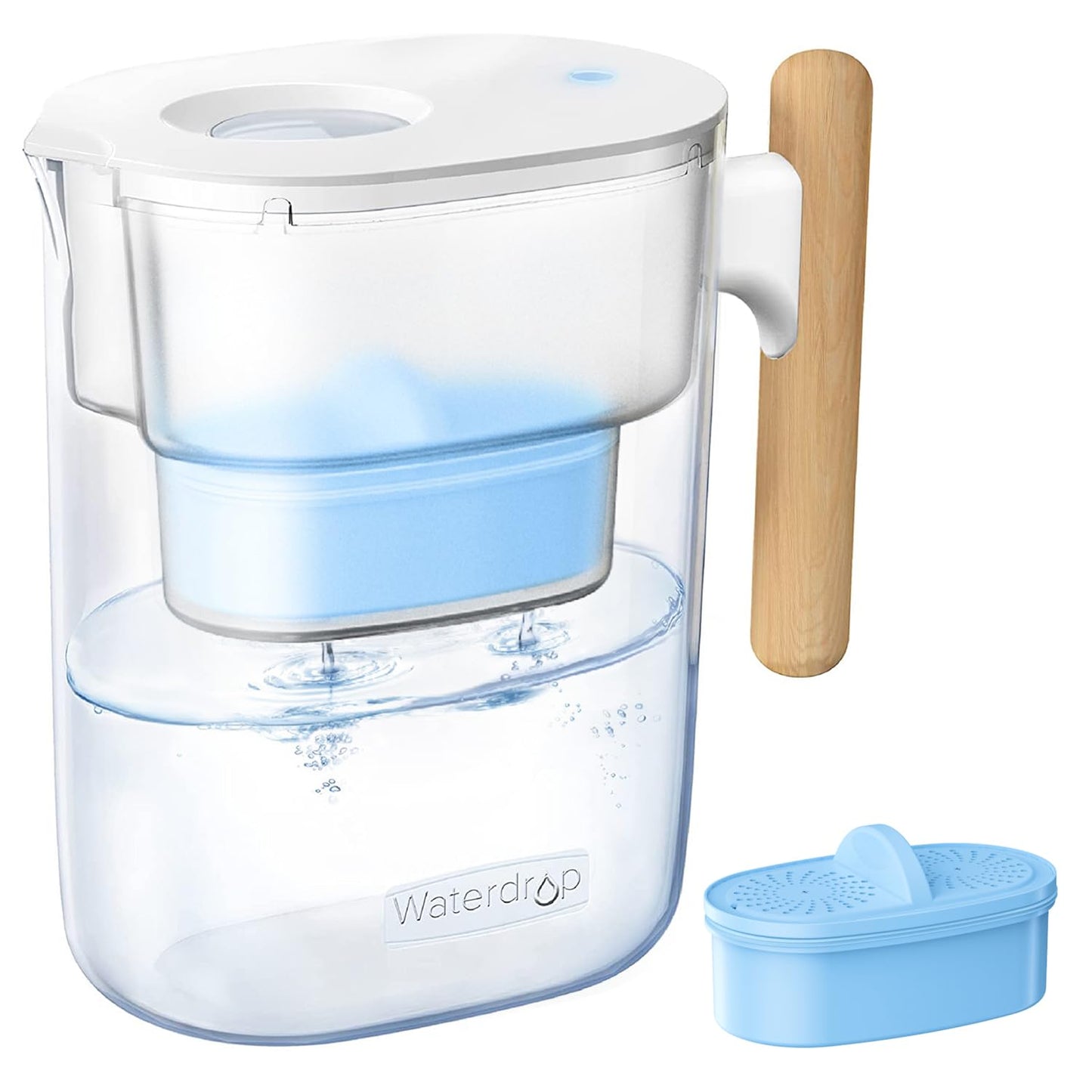 Waterdrop 10-Cup Water Filter Pitcher - Long-Life 200-Gallon Filter, NSF Certified, Reduces PFOA/PFOS, BPA Free
