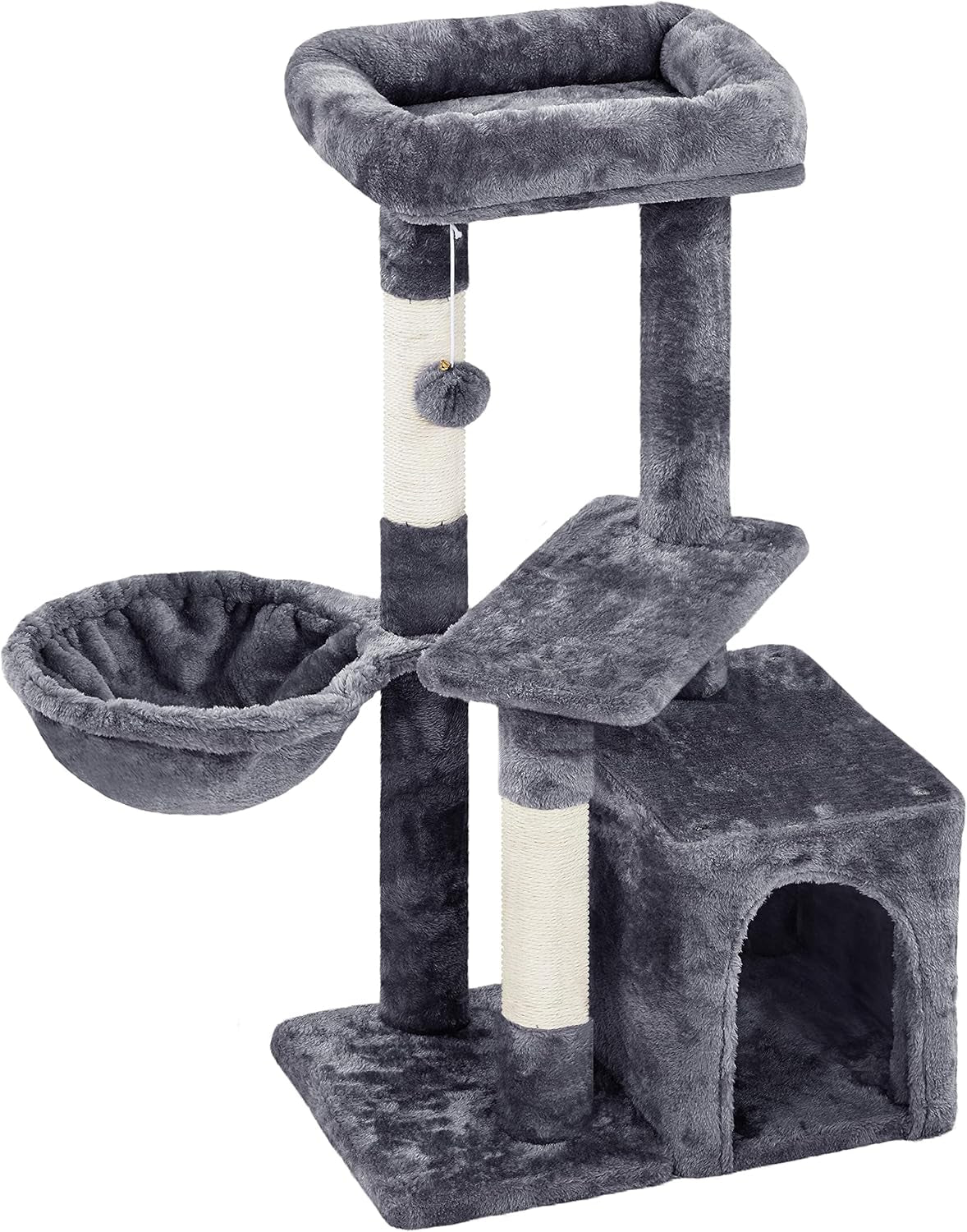 Topeakmart 34" Modern Cat Tree Tower - Ultimate Indoor Activity Center with Cozy Condo, Fluffy Nest, and Comfy Basket for Cats and Kittens