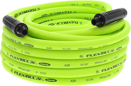 Flexzilla 3/8" x 50' Heavy Duty Lightweight Hybrid Air Hose with 1/4" MNPT Fittings - Zillagreen