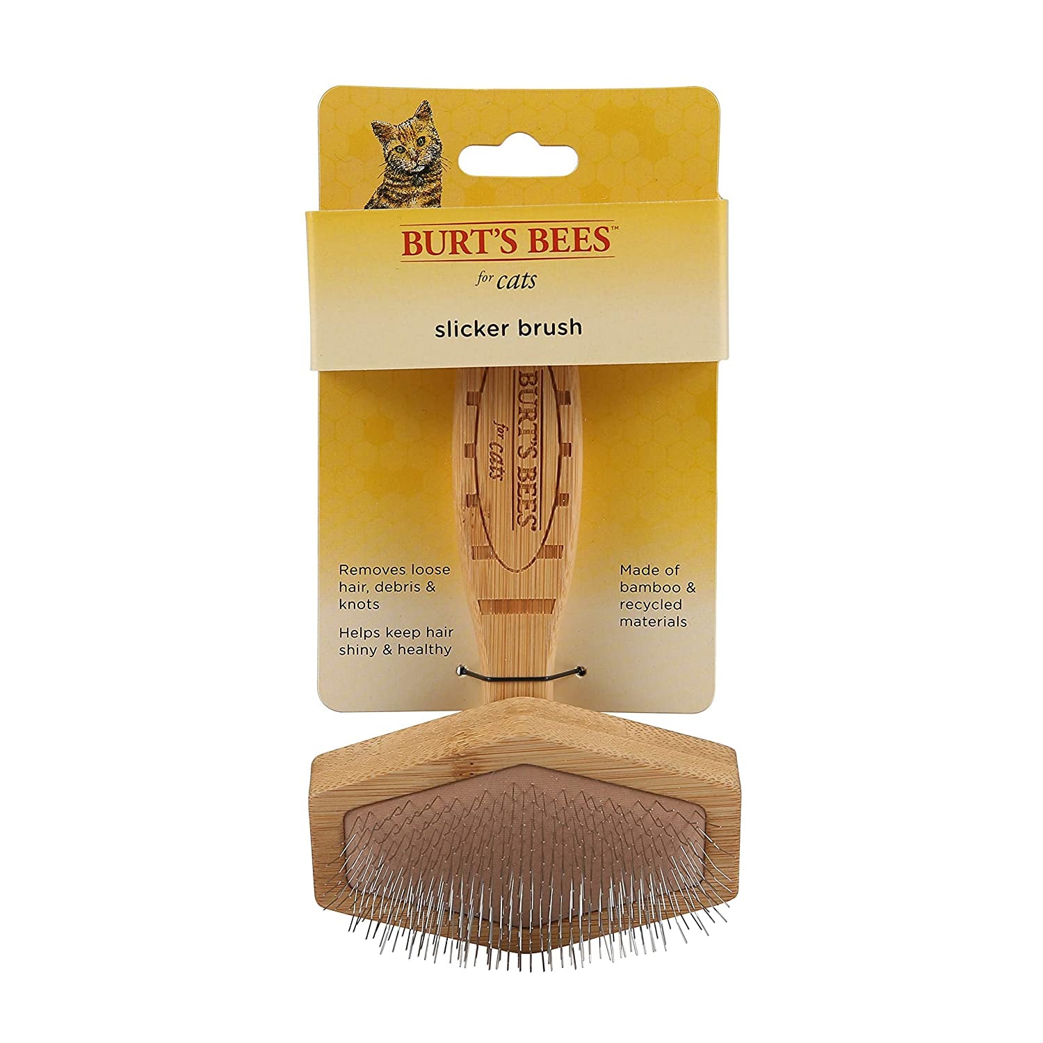 Burt's Bees Double-Sided Cat Grooming Brush - Effortlessly Remove Loose Fur & Prevent Matting!